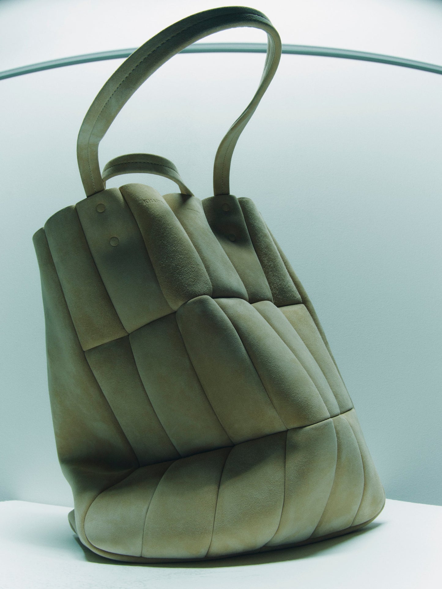 Zoe Tote in Beige Suede