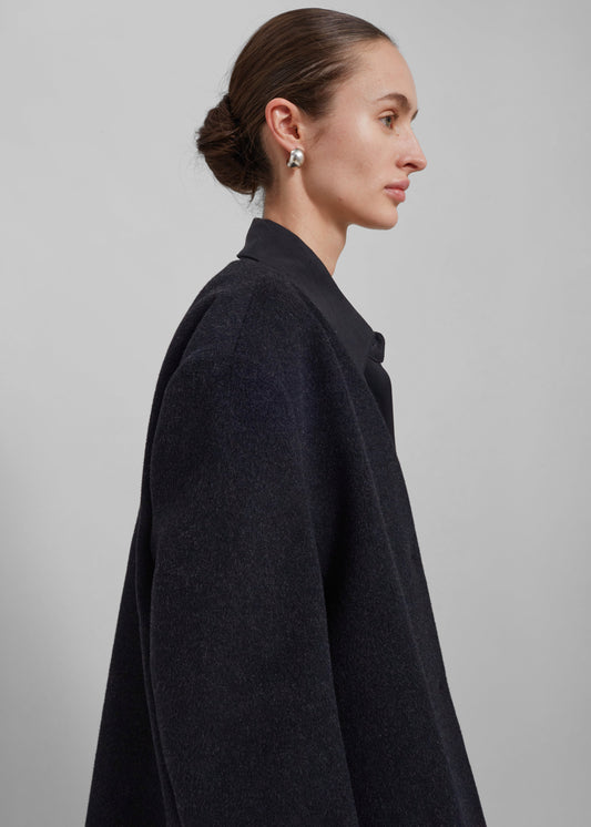 Abina Collarless Blazer - Charcoal