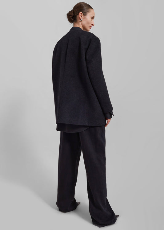 Abina Collarless Blazer - Charcoal