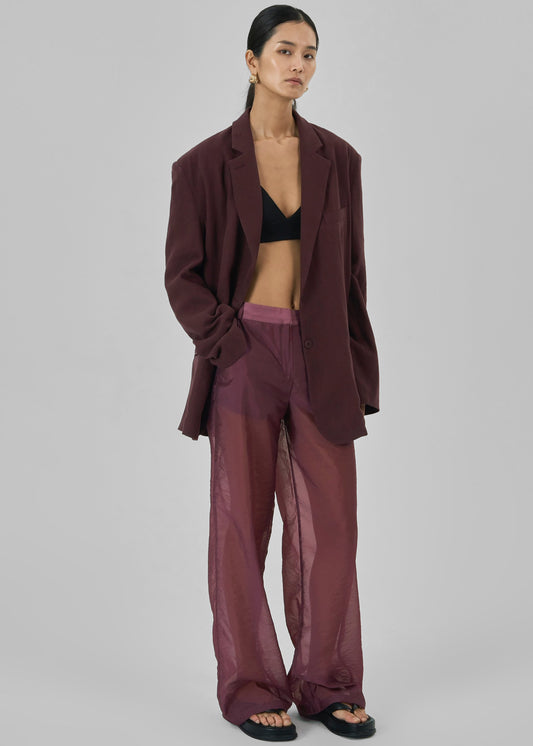 Abra Sheer Trousers - Burgundy