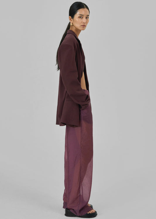 Abra Sheer Trousers - Burgundy