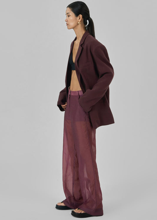 Abra Sheer Trousers - Burgundy
