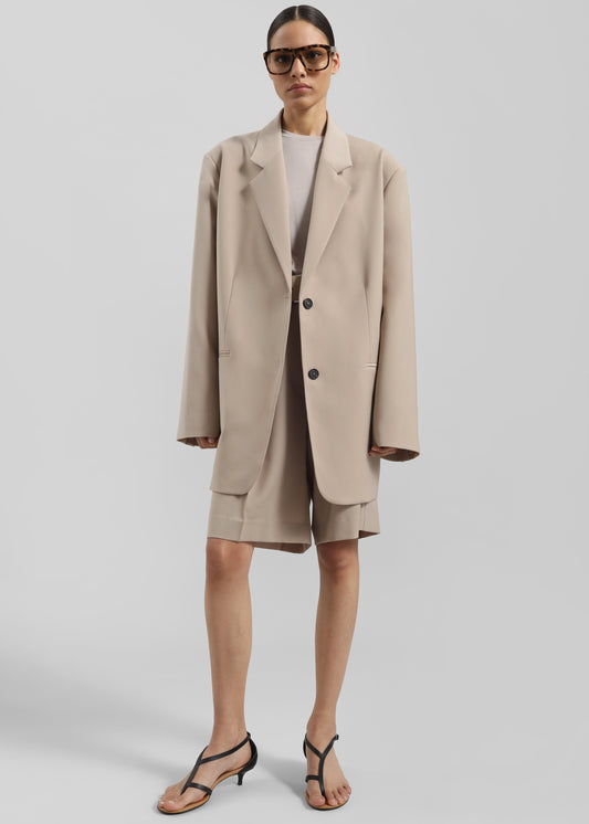 Aiden Wool Blend Blazer - Beige