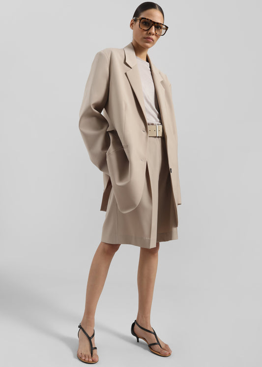 Aiden Wool Blend Blazer - Beige