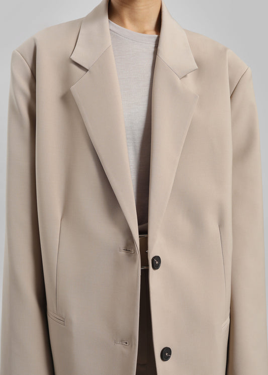 Aiden Wool Blend Blazer - Beige