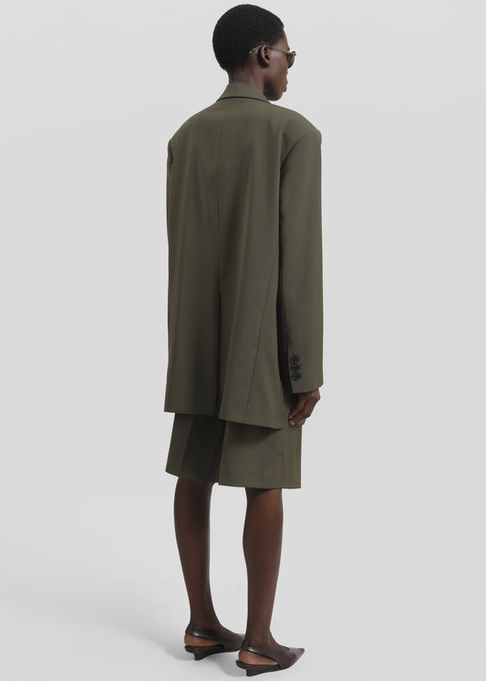 Aiden Wool Blend Blazer - Khaki