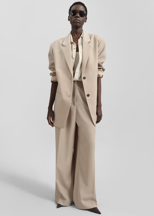 Aiden Wool Blend Blazer - Beige