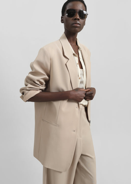 Aiden Wool Blend Blazer - Beige