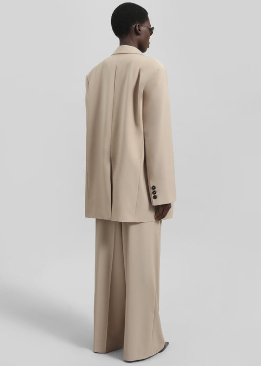 Aiden Wool Blend Blazer - Beige