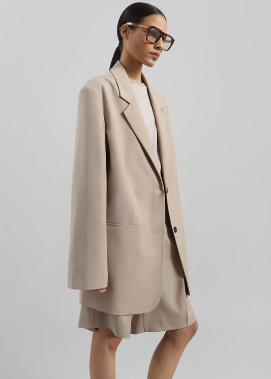 Aiden Wool Blend Blazer - Beige