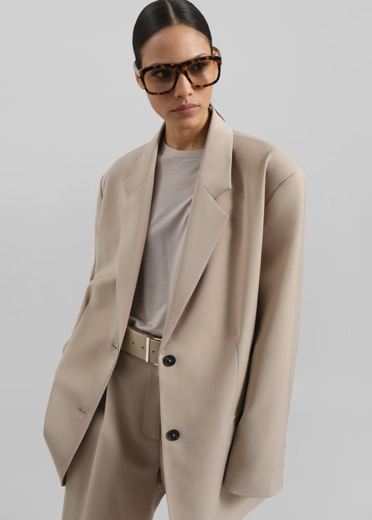 Aiden Wool Blend Blazer - Beige