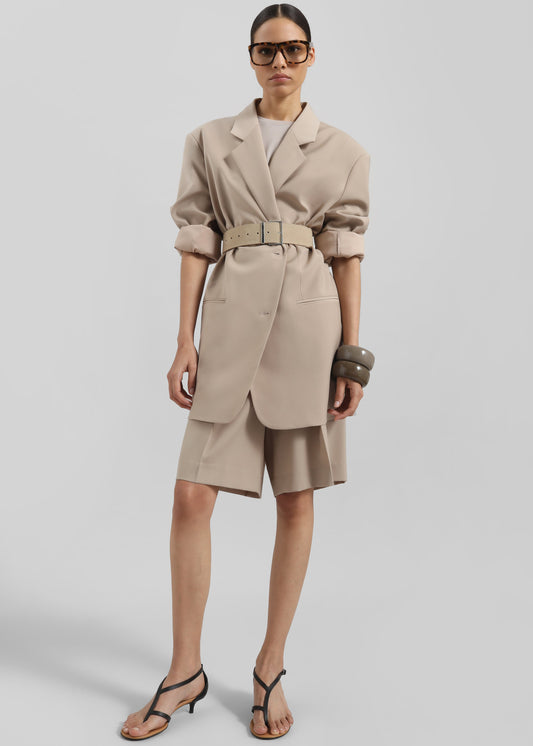 Aiden Wool Blend Blazer - Beige