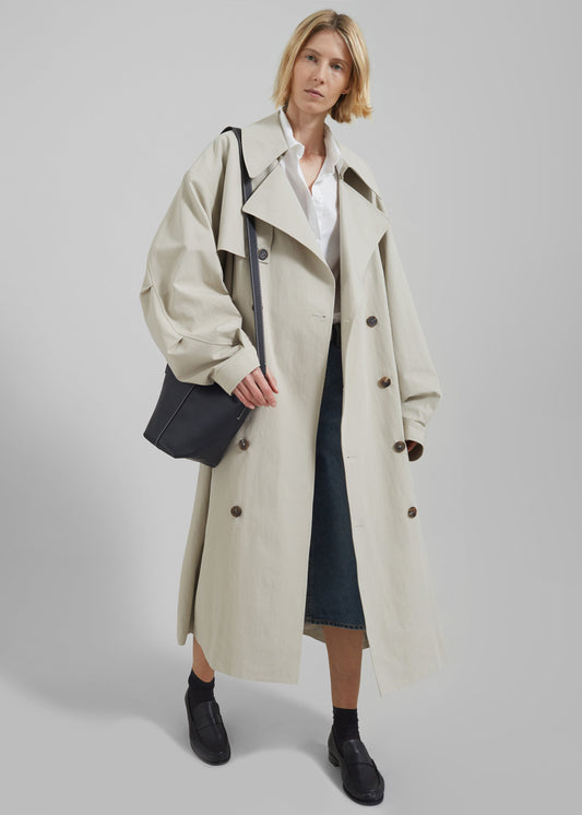 Anika Double Breasted Trench Coat - Beige