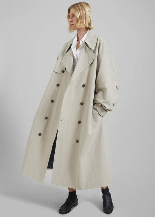 Anika Double Breasted Trench Coat - Beige