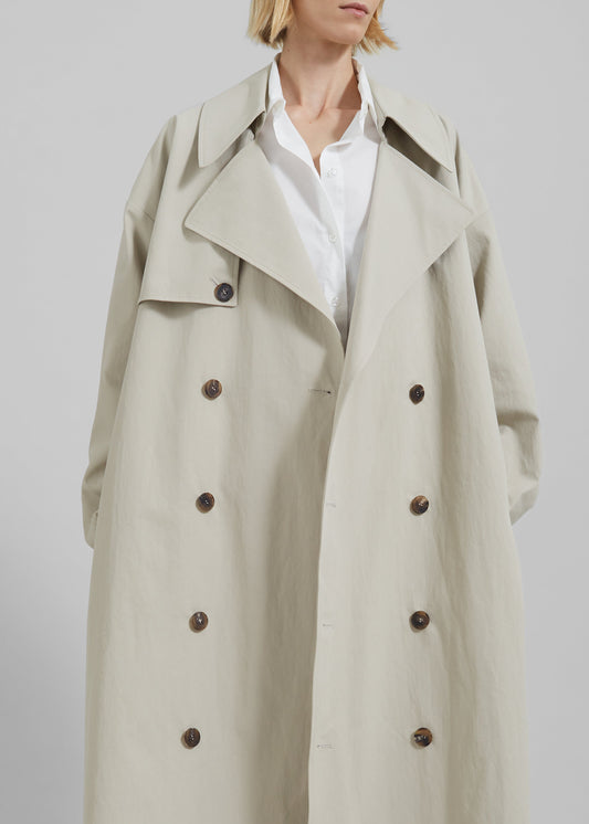 Anika Double Breasted Trench Coat - Beige