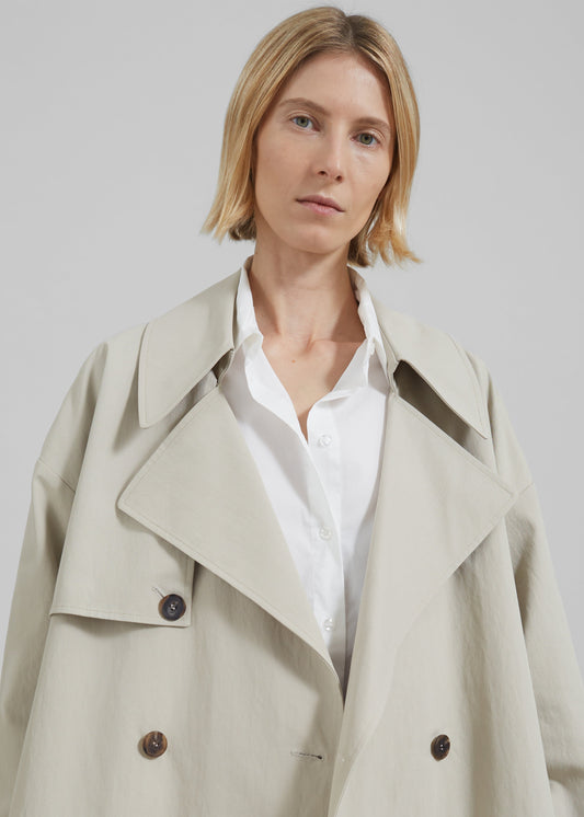 Anika Double Breasted Trench Coat - Beige