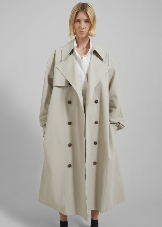 Anika Double Breasted Trench Coat - Beige