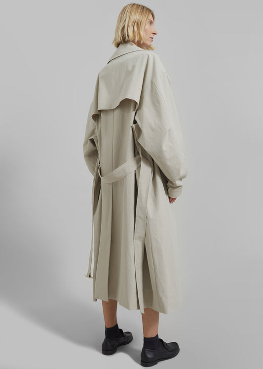 Anika Double Breasted Trench Coat - Beige
