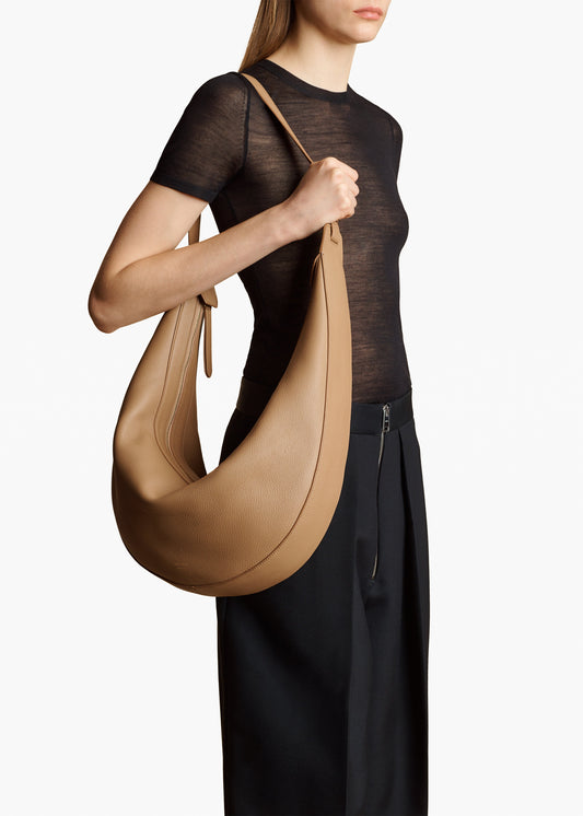 Augustina Hobo in Hazelnut Pebbled Leather
