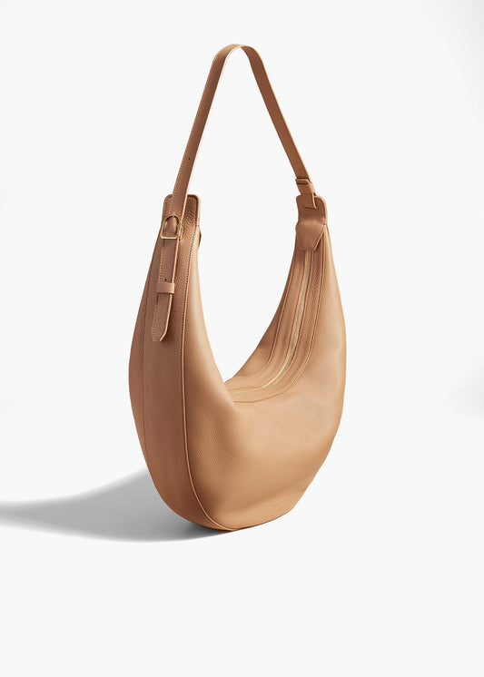 Augustina Hobo in Hazelnut Pebbled Leather