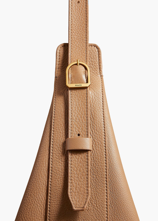 Augustina Hobo in Hazelnut Pebbled Leather