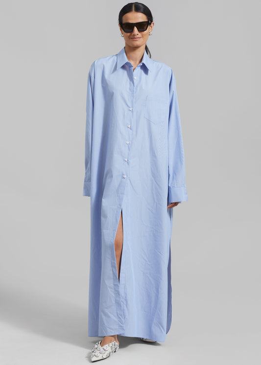 Avery Shirt Dress - Blue Stripe