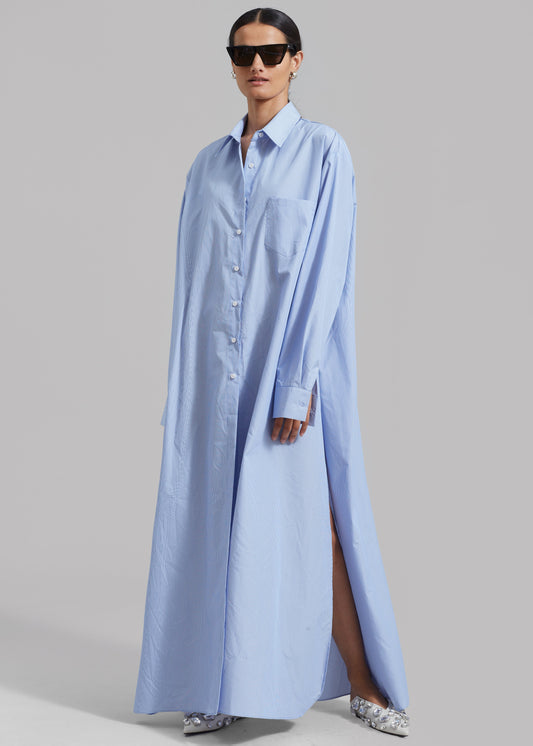 Avery Shirt Dress - Blue Stripe