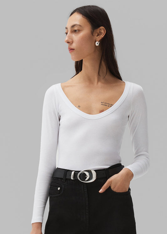 Beaufille Deep Scoop Blouse - White