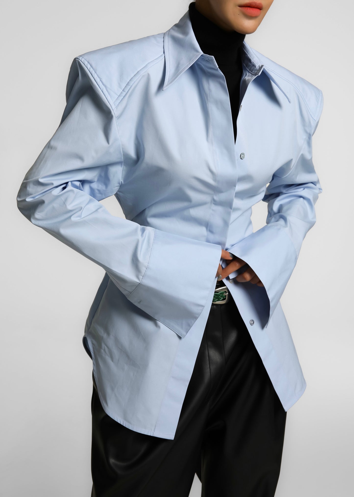 Bec Padded Shirt - Light Blue