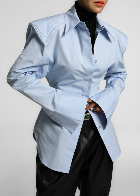 Bec Padded Shirt - Light Blue