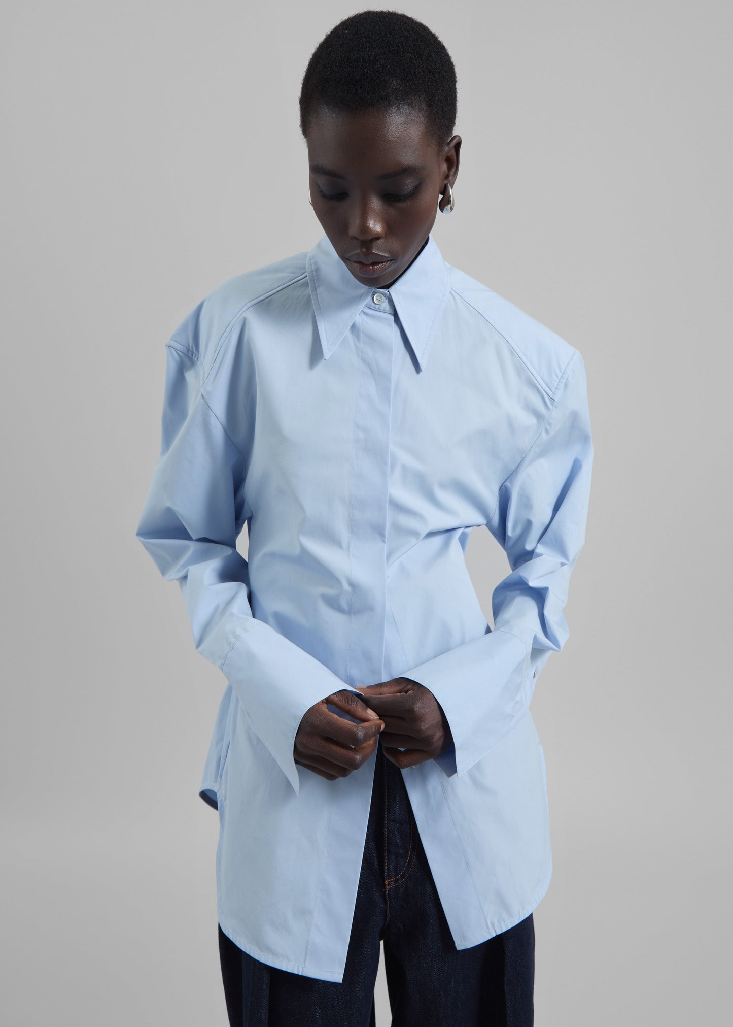 Bec Padded Shirt - Light Blue