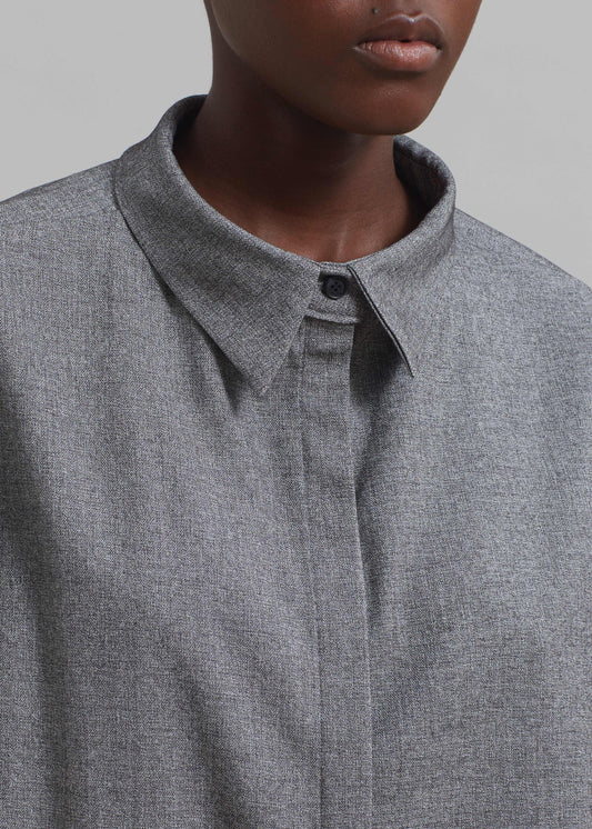 Casey Reversible Button Up Shirt - Grey