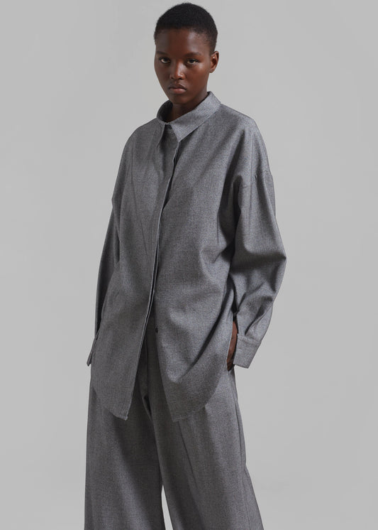 Casey Reversible Button Up Shirt - Grey