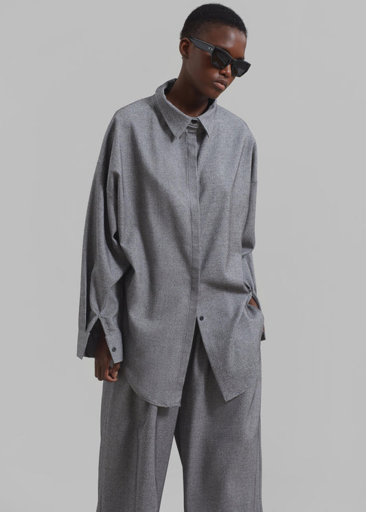 Casey Reversible Button Up Shirt - Grey