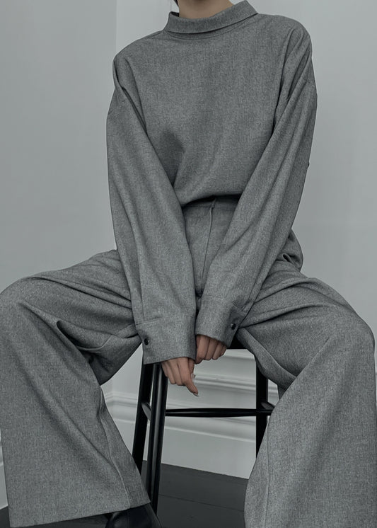 Casey Reversible Button Up Shirt - Grey
