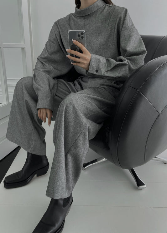 Casey Reversible Button Up Shirt - Grey