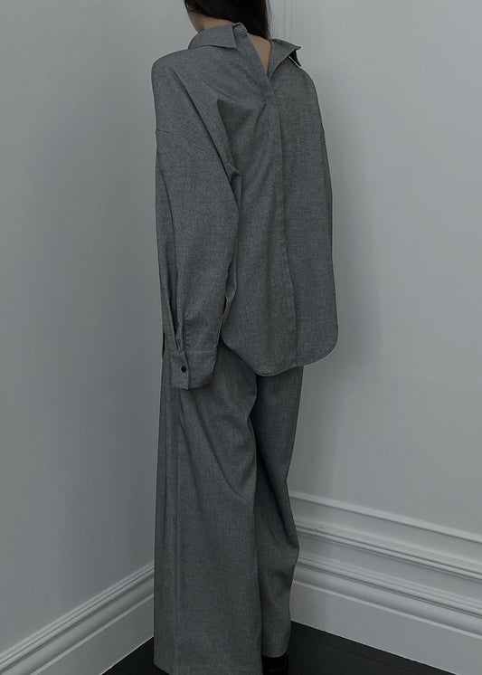 Casey Reversible Button Up Shirt - Grey