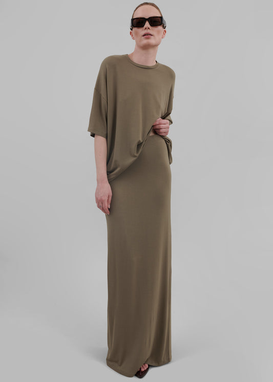 Ella Maxi Skirt - Khaki Brown