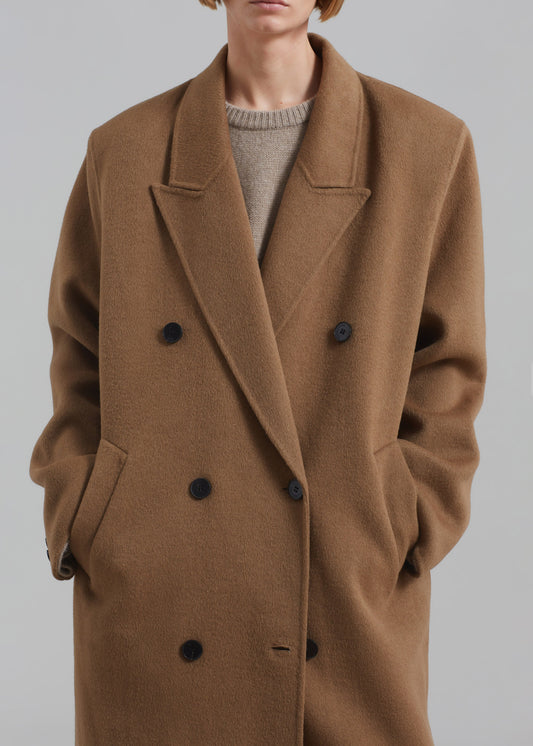 Gaia Double Breasted Coat - Camel