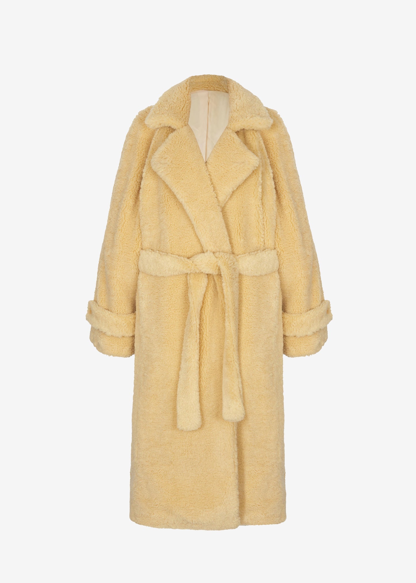 Gresham Faux Shearling Robe Coat - Yellow