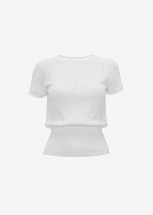 JW Anderson Pointelle Cap Sleeve Top - White