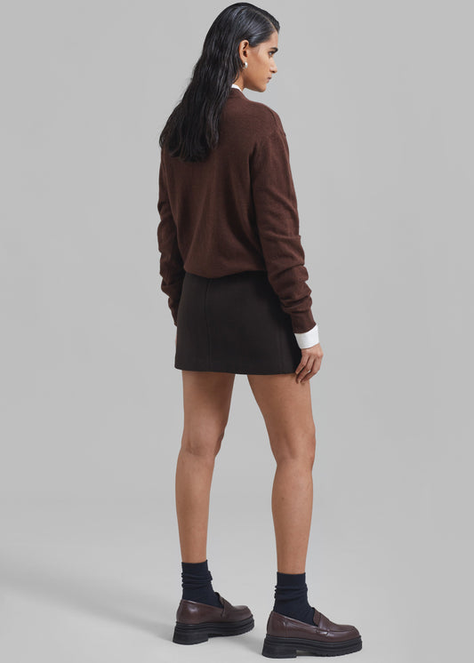 Kerrigan Wool Mini Skirt - Brown