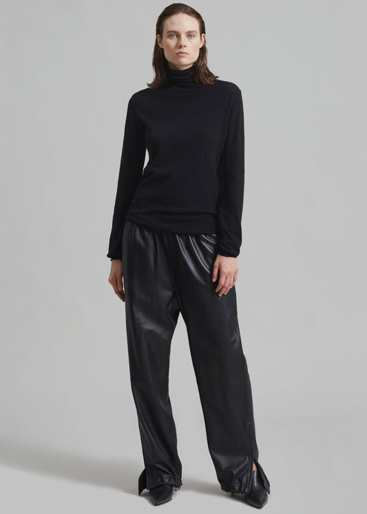 Kevin Leather Trousers - Black
