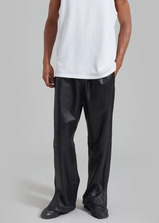 Kevin Leather Trousers - Black