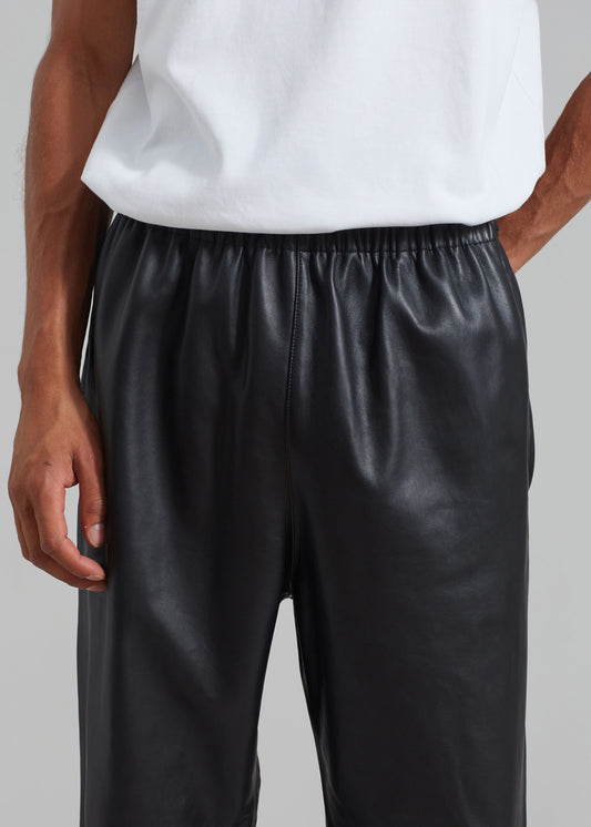 Kevin Leather Trousers - Black