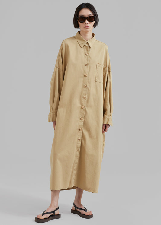 Kason Oversized Shirt Dress - Sahara