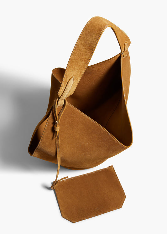 Medium Lotus Tote in Mud Suede