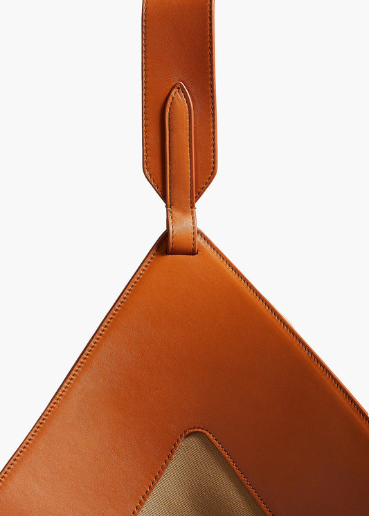 Medium Lotus Tote in Honey and Tan Leather