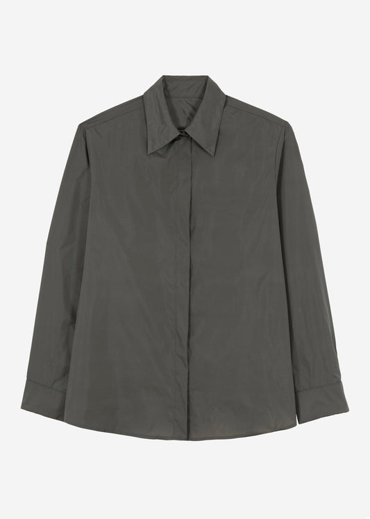 Lucy Open Back Oversized Shirt - Charcoal