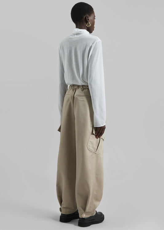 Matin Fine Cotton Knit Turtleneck - White